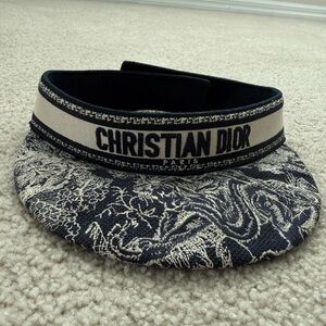Christian Dior Toile de Jouy or Dior Oblique visor navy & white reversible